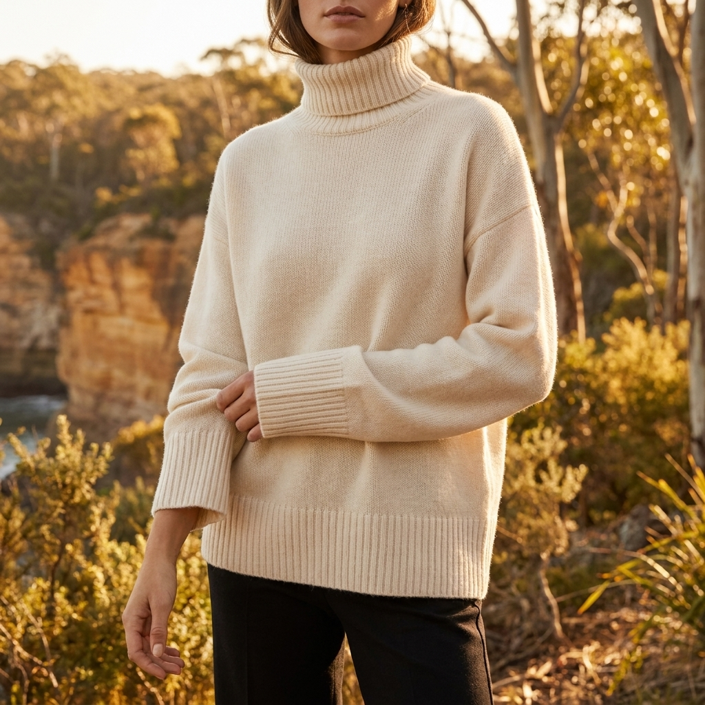 Turtleneck Sweater with Ribbed Collar | Relaxed Oversized Fit | Cosy Everyday Essential