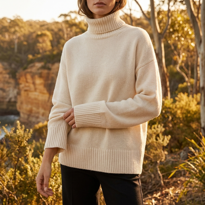 Turtleneck Sweater with Ribbed Collar | Relaxed Oversized Fit | Cosy Everyday Essential