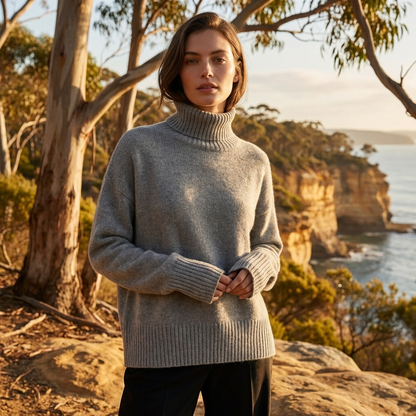 Turtleneck Sweater with Ribbed Collar | Relaxed Oversized Fit | Cosy Everyday Essential