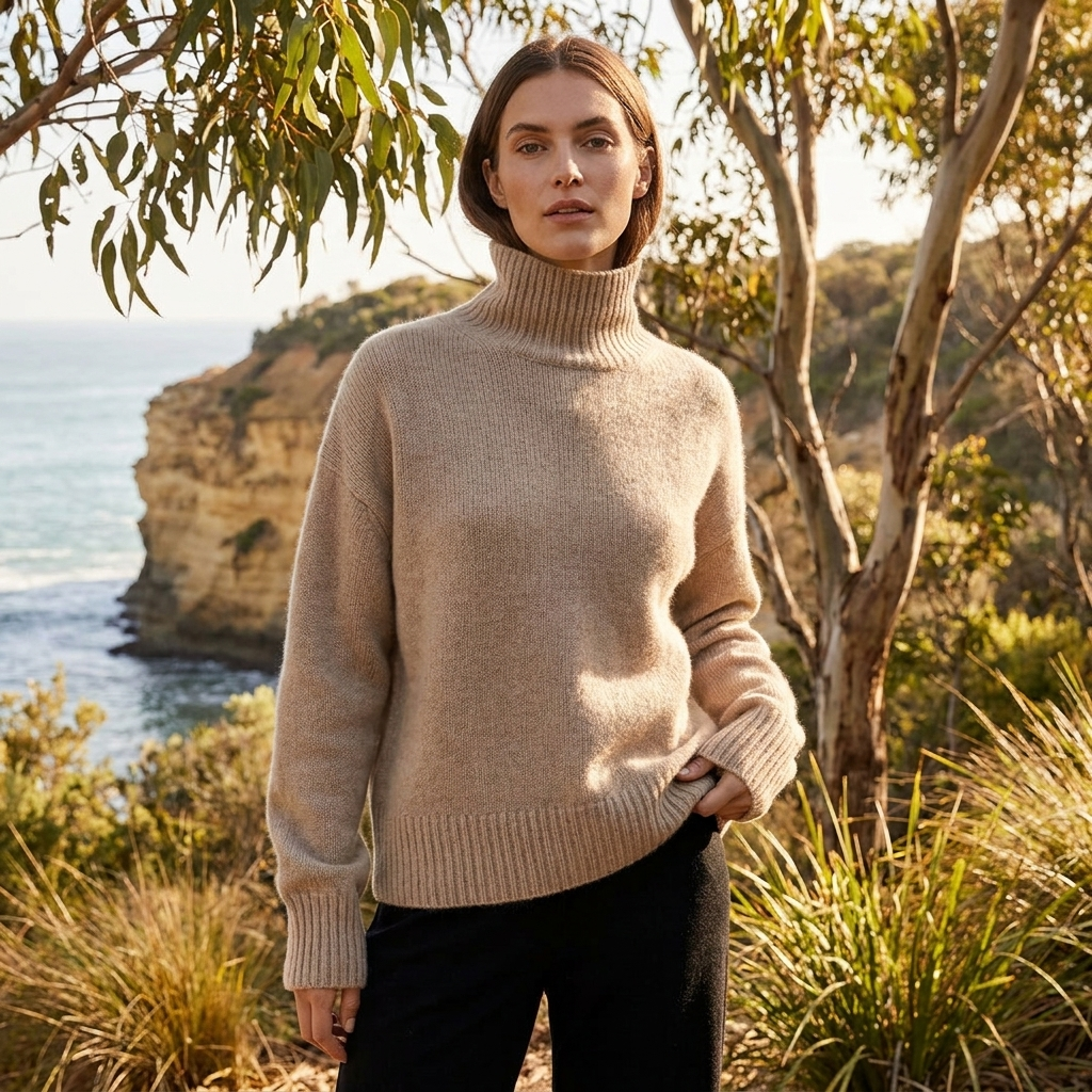 Turtleneck Sweater with Ribbed Collar | Relaxed Oversized Fit | Cosy Everyday Essential