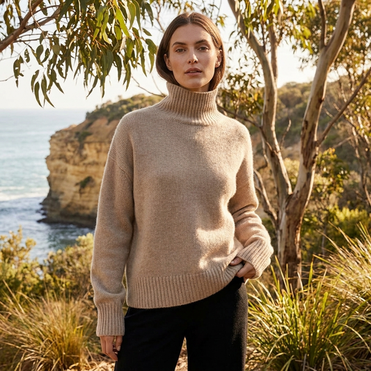 Turtleneck Sweater with Ribbed Collar | Relaxed Oversized Fit | Cosy Everyday Essential