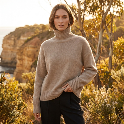 Turtleneck Sweater with Ribbed Collar | Relaxed Oversized Fit | Cosy Everyday Essential