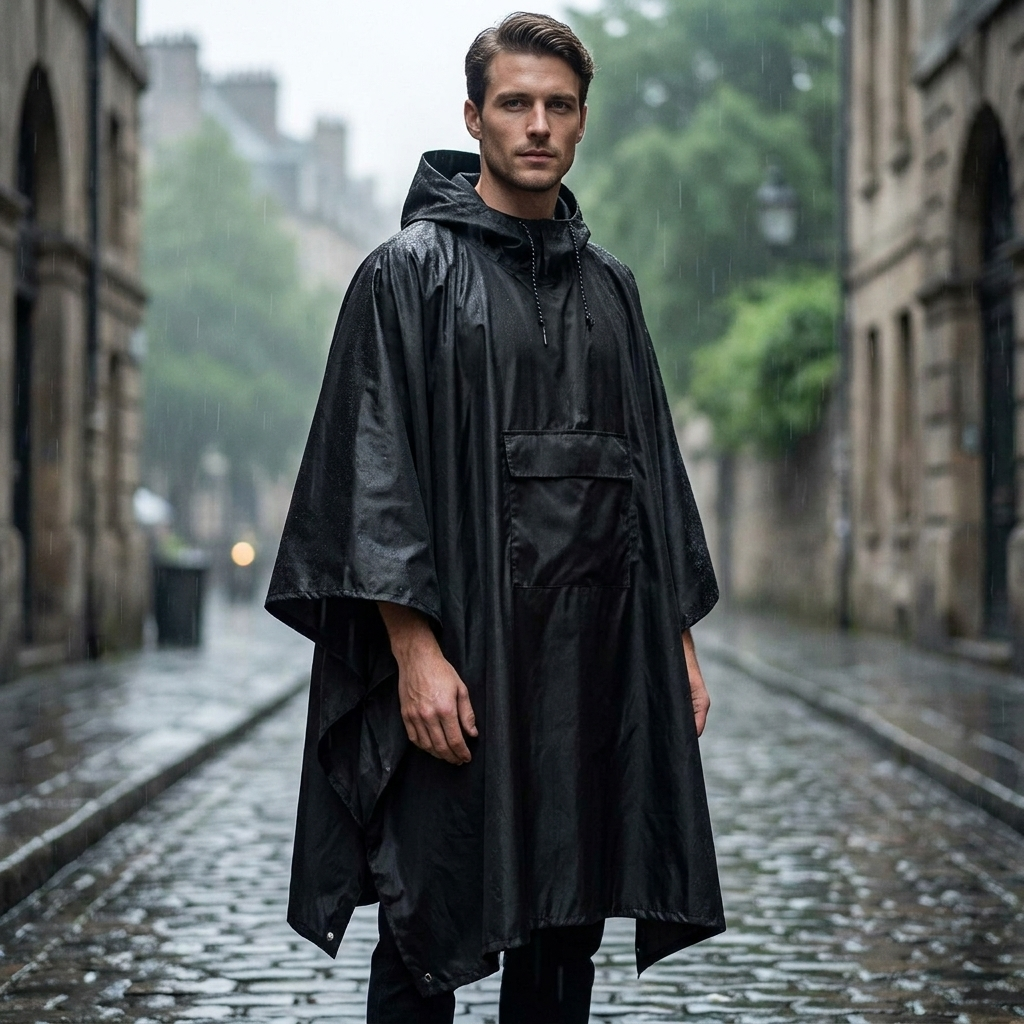 Poncho with Hooded Design | Packable Lightweight Build | All-Weather Protection Essential
