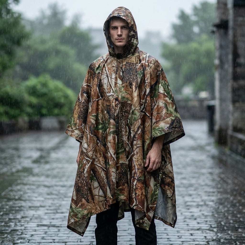 Poncho with Hooded Design | Packable Lightweight Build | All-Weather Protection Essential