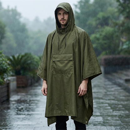 Poncho with Hooded Design | Packable Lightweight Build | All-Weather Protection Essential