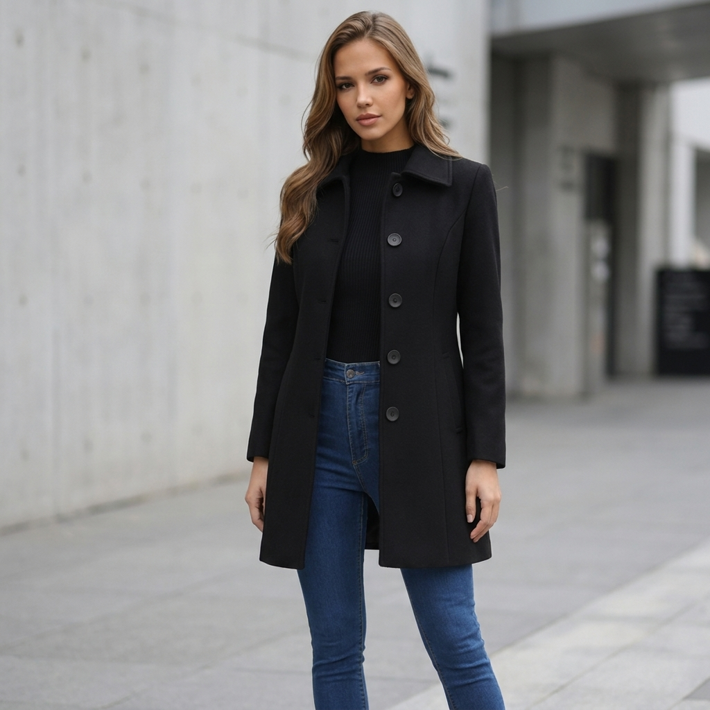 Trench Coat with Button Front Closure | Tailored A-Line Fit | Elegant Everyday Outerwear