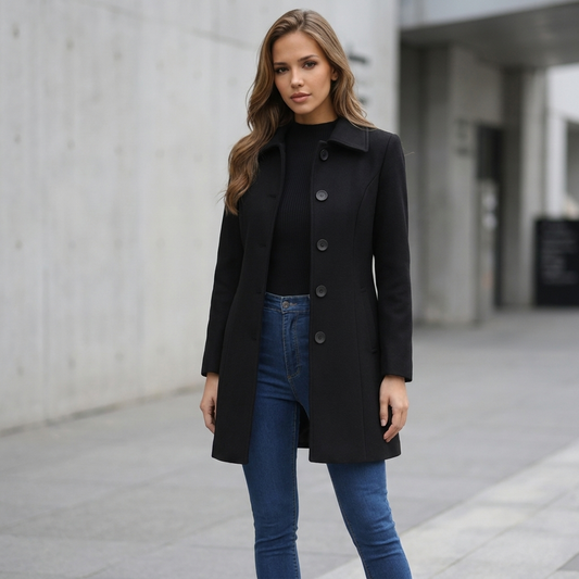 Trench Coat with Button Front Closure | Tailored A-Line Fit | Elegant Everyday Outerwear