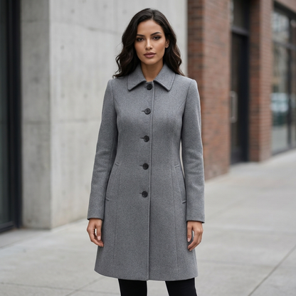 Trench Coat with Button Front Closure | Tailored A-Line Fit | Elegant Everyday Outerwear