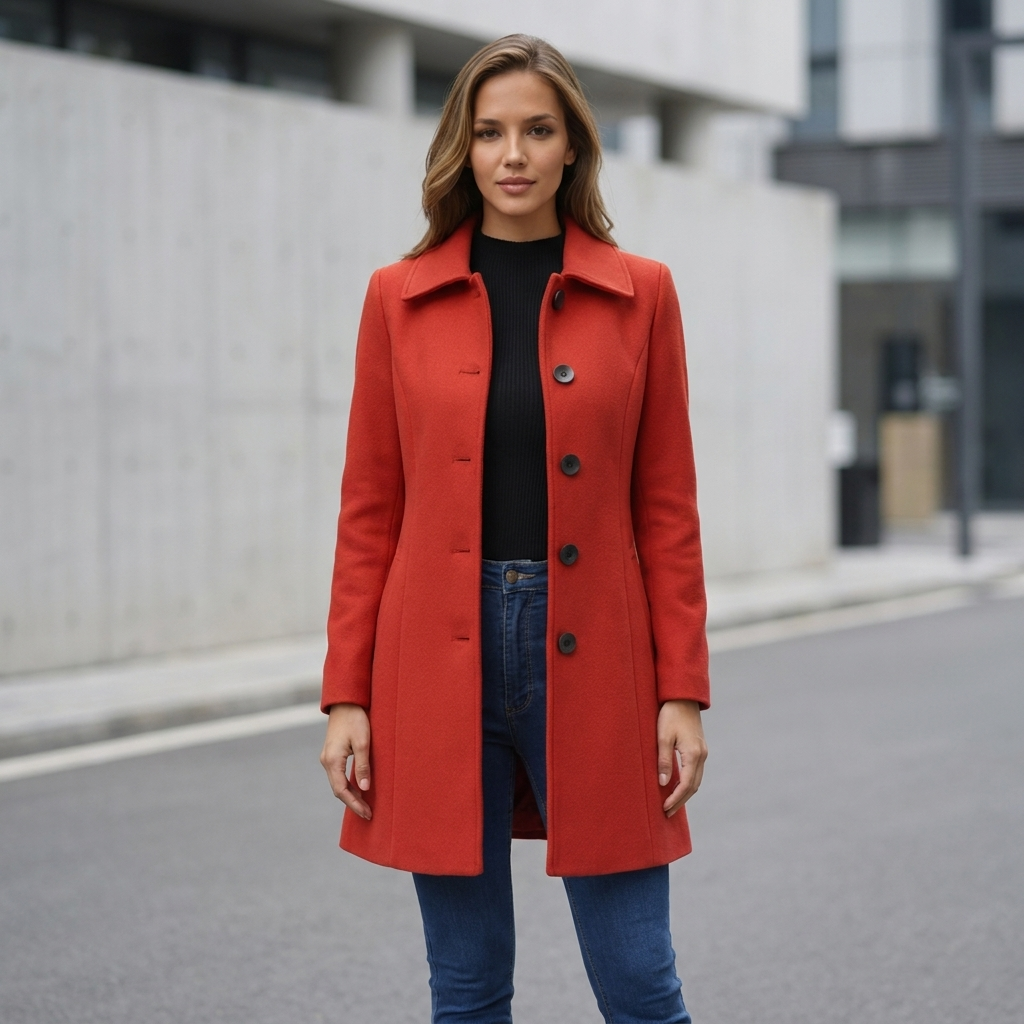 Trench Coat with Button Front Closure | Tailored A-Line Fit | Elegant Everyday Outerwear