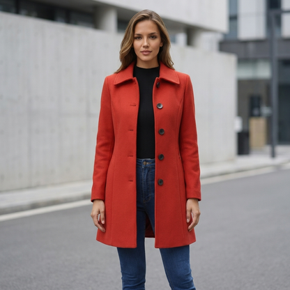 Trench Coat with Button Front Closure | Tailored A-Line Fit | Elegant Everyday Outerwear