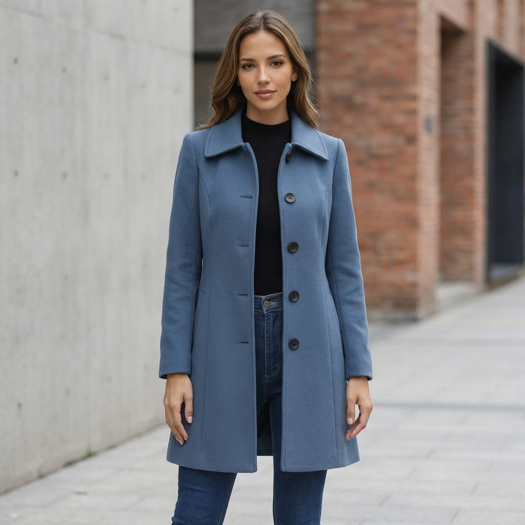 Trench Coat with Button Front Closure | Tailored A-Line Fit | Elegant Everyday Outerwear