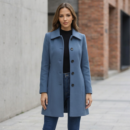 Trench Coat with Button Front Closure | Tailored A-Line Fit | Elegant Everyday Outerwear