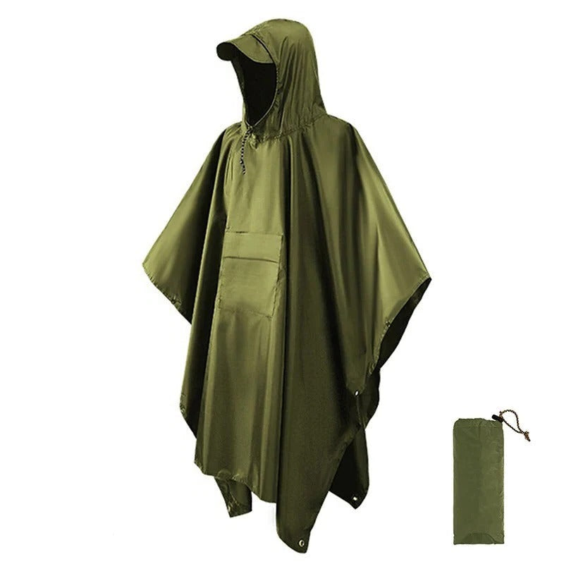 Poncho with Hooded Design | Packable Lightweight Build | All-Weather Protection Essential