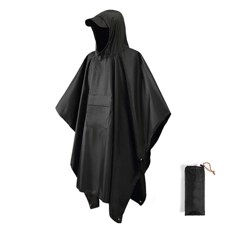 Poncho with Hooded Design | Packable Lightweight Build | All-Weather Protection Essential
